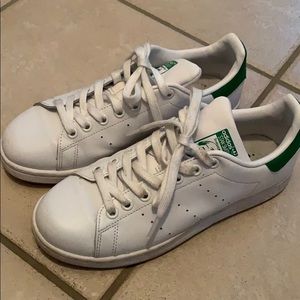 (Men) Adidas Stan Smith Shoes - White & Green